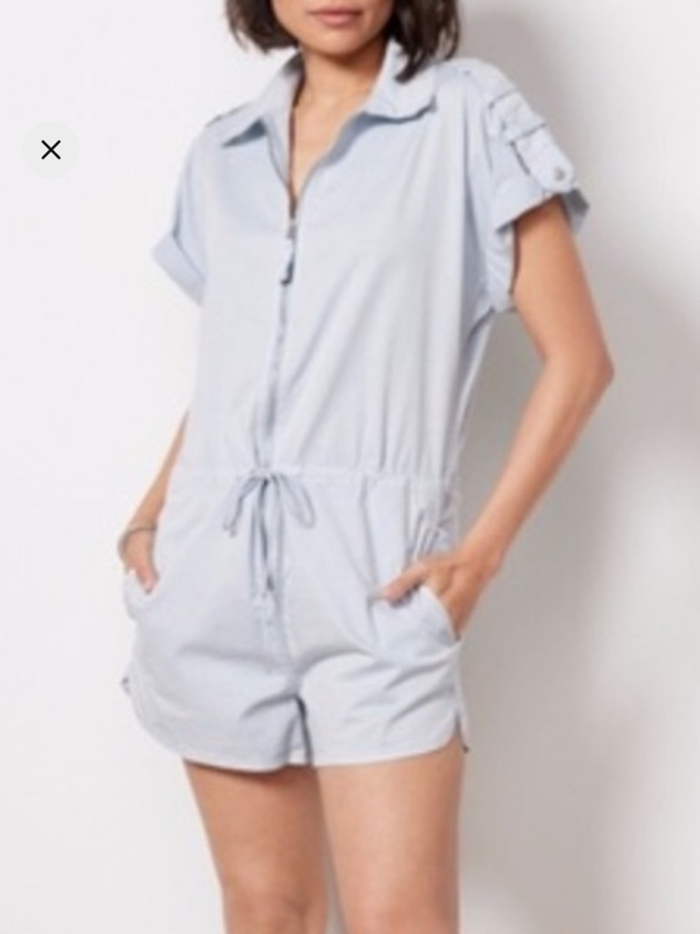 Pistola women’s  Light gray  Drawstring Romper with zipper